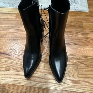 H&M Sleek Black Pointed Toe Heeled Boots